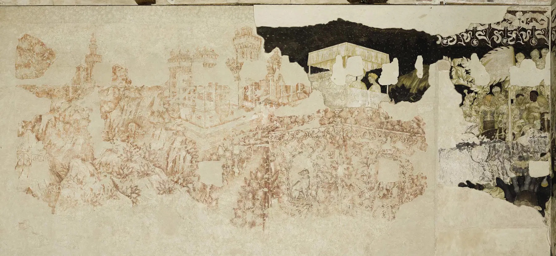 Sinopie Perfettamente Visibili del Torneo Dei Cavalieri di Pisanello (1430-1433) - Mantova, Palazzo Ducale